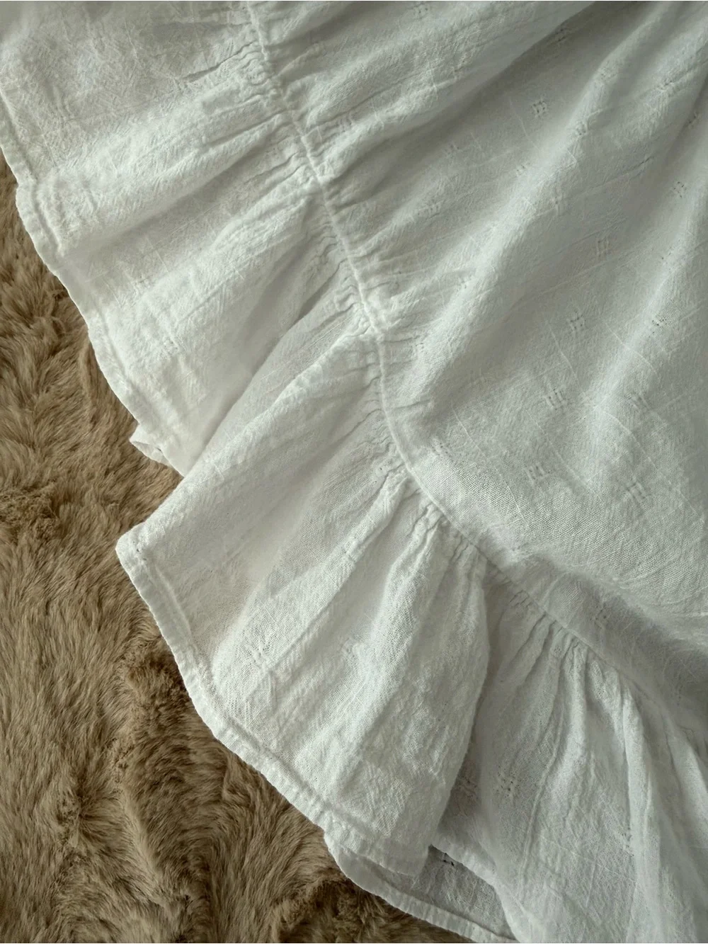 Madewell | White Square-Neck Butterfly-Style Flutter-Sleeve Blouse 100% Cotton
